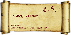 Lenkey Vilmos névjegykártya